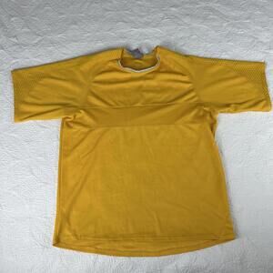 Nike T-Shirt Mens Medium Futbol, Soccer Mesh Yellow Y2K